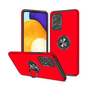 Samsung Galaxy A53 5G Compatible Case Cover With Shockproof And Magnetic Ring Holder - Red